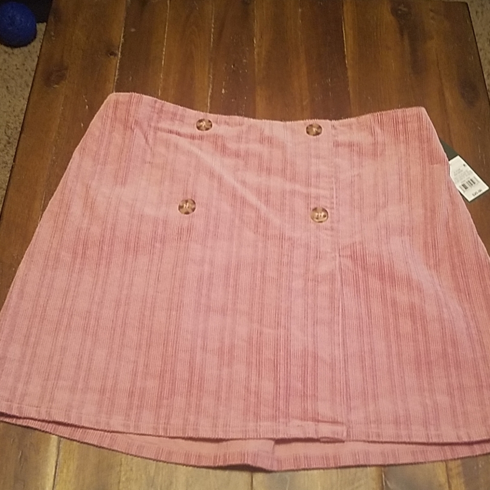 Pink corduroy mini skirt